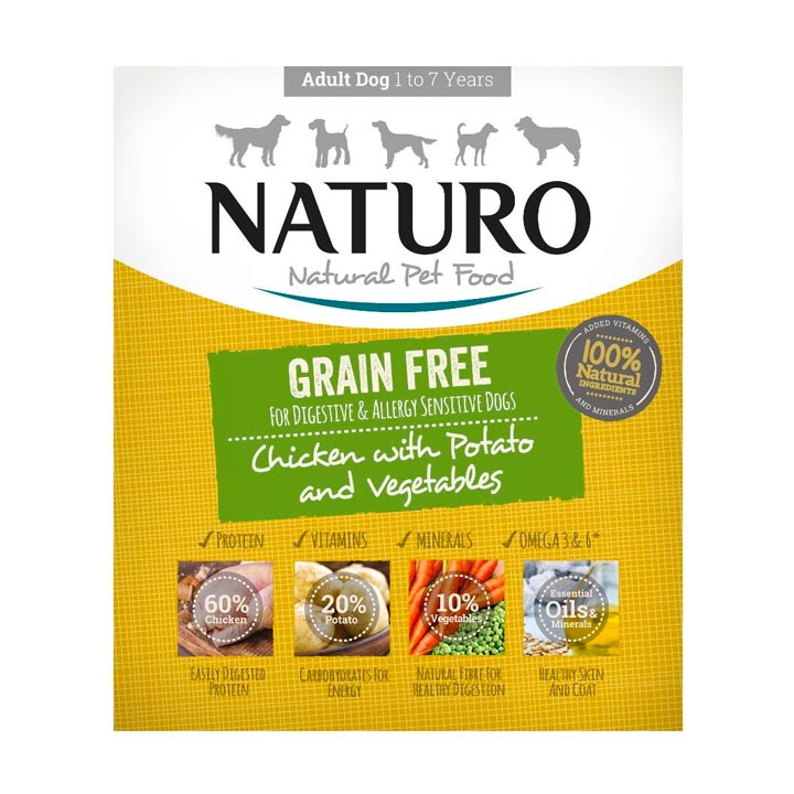 Naturo Grain Free Mini Kuře s bramborami vanička pro psy