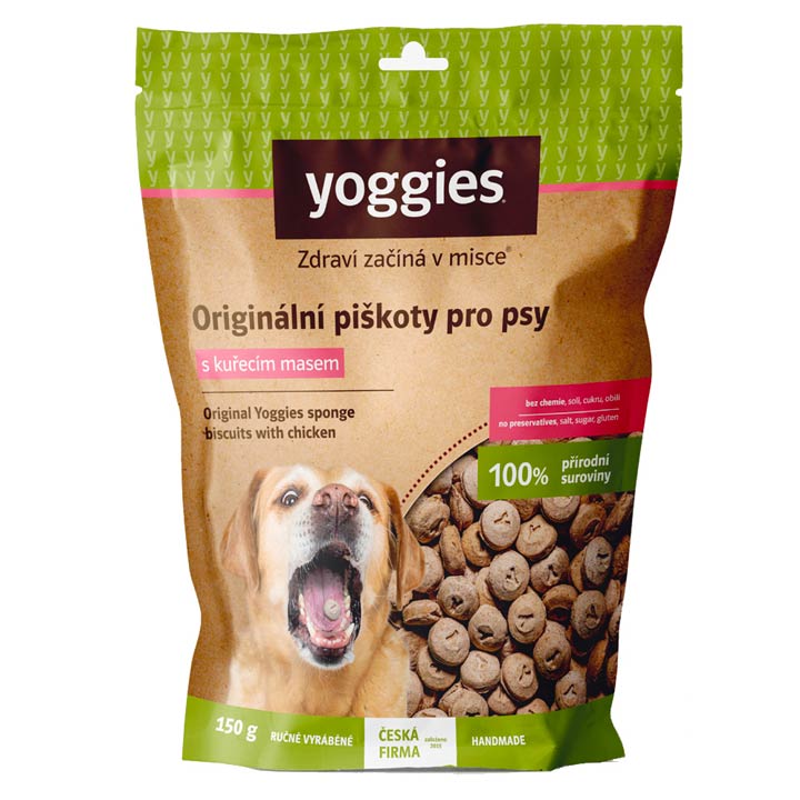 Yoggies Piškoty pro psy s kuřecím masem bez mouky lepku cukru